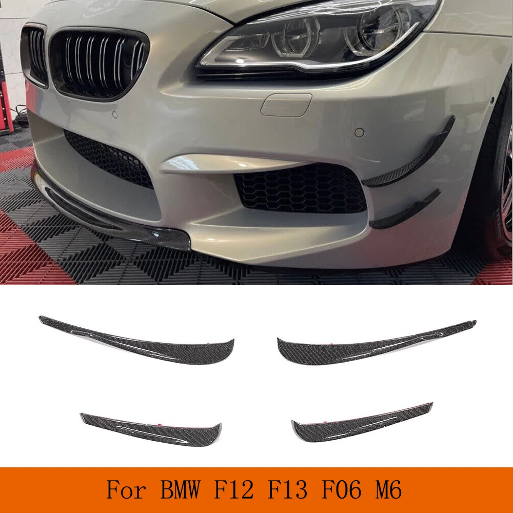 Carbon Fiber Car Front Bumper Fins Splitters Canards for BMW 6 Series F06 F12 F13 M6 2013 - 2016 Car Front  Air Vent Trim