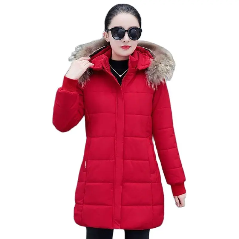 Highend   Down To Keep Warm In Winter Cotton-padded  Korean Version Of Slim Outdoor Cold-proof Long Cotton-padded Clothes