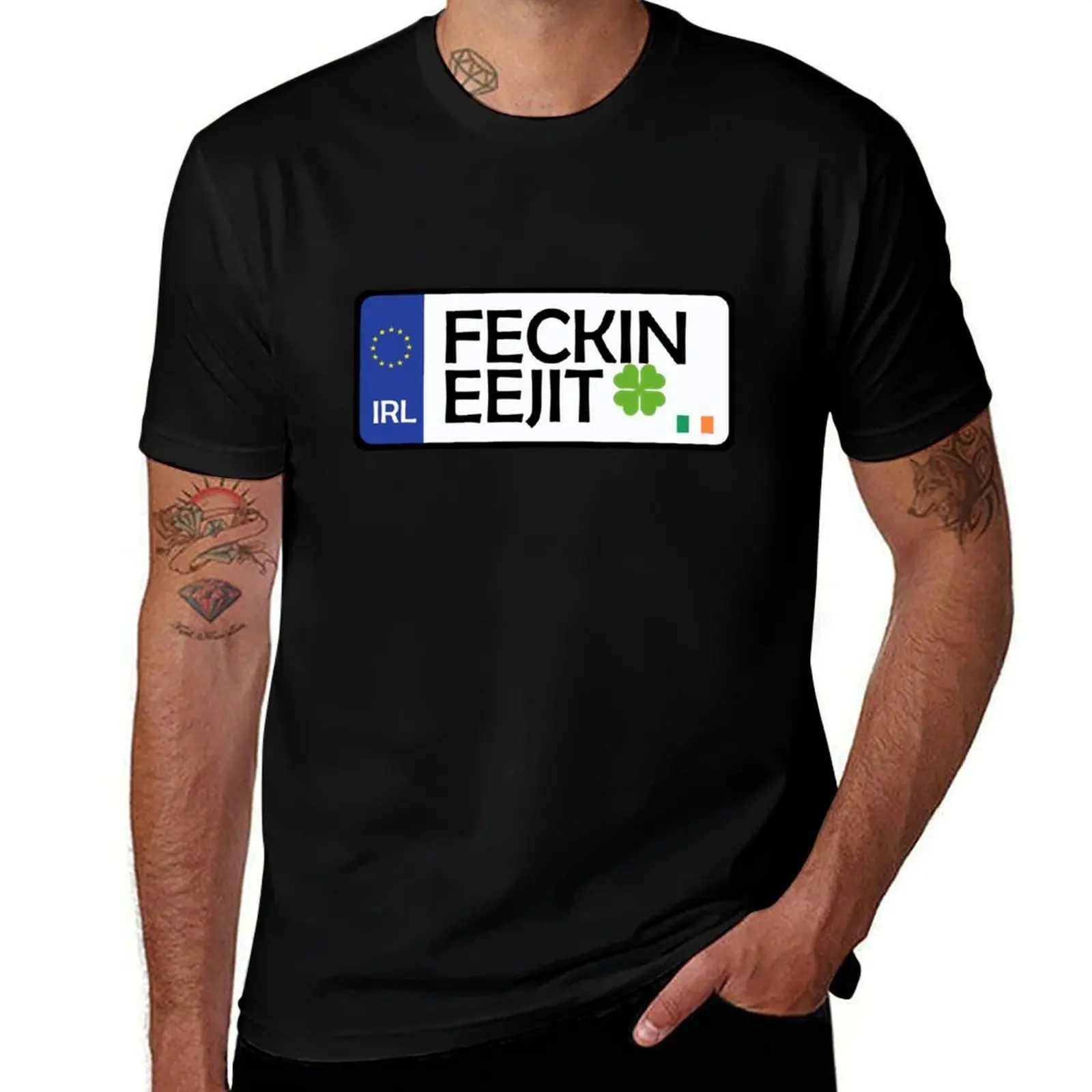 

feckin eejit irish car registration plate T-Shirt Lightweight Casual Summer T-Shirt
