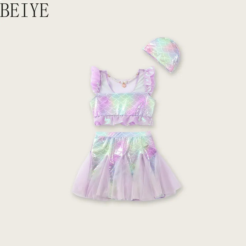 Summer Kids' Dress Swimsuit Set Cute 2026 New Girls' Princess Swimwear Fashion Sweet Children's Kawaii Swimwear