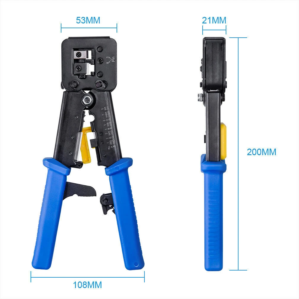 ABRI-Multi-Function RJ11 RJ45 6P 8P Network Cable Pliers Ethernet Crimping Tool EZ Crystal Head Cable Cutter
