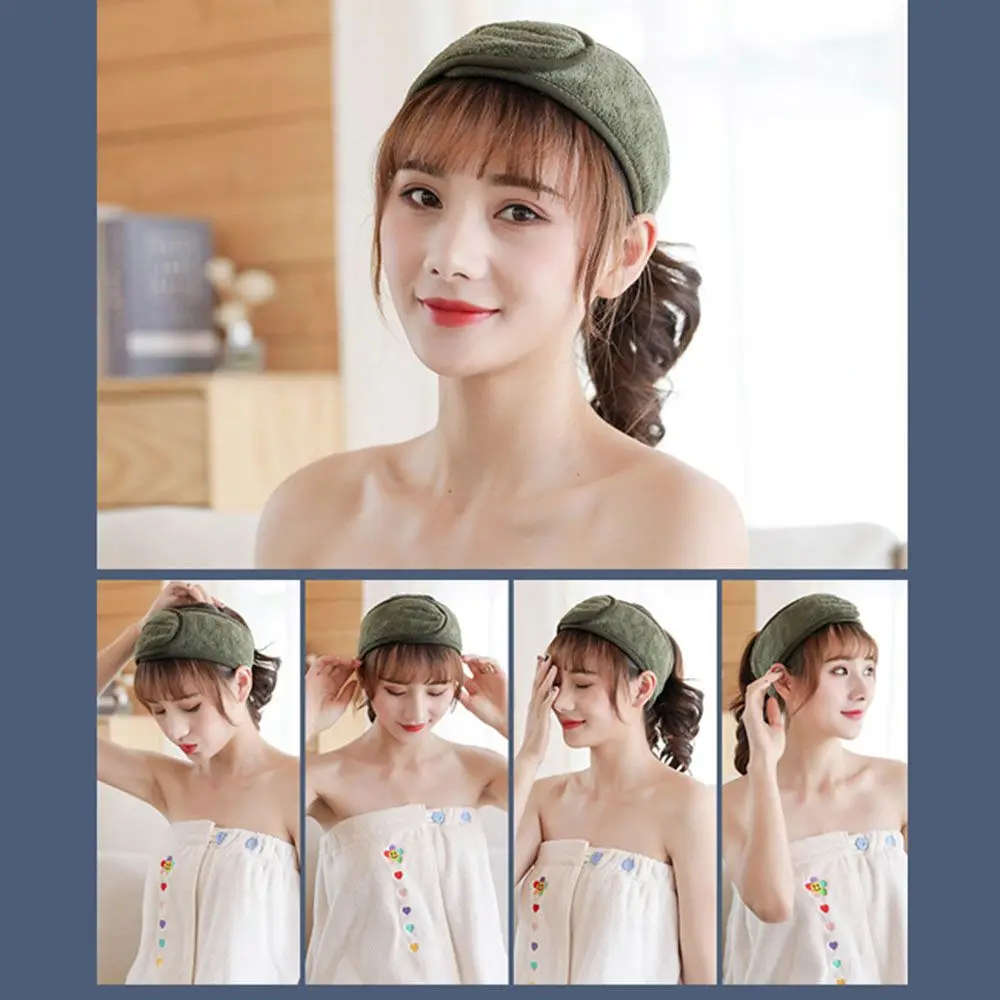 اكسسوارات اليوغا الوجه ماكياج قابل للتعديل قبعات حمام دش هيرباند عصابة رأس تيارا عمامة عمامة #5