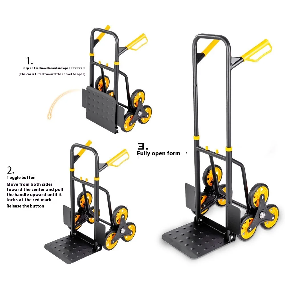 Heavy-Duty Thickened Others Four-wheel Foldable Trolley Multifunctional Household Luggage Cart Climb Feature Various