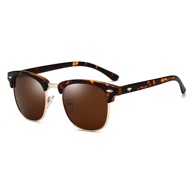 

Classic Half Frame Sunglasses Men Women Retro Rivet Small Sun Glasses Male Popular Black Anti Glare Travelling Shades