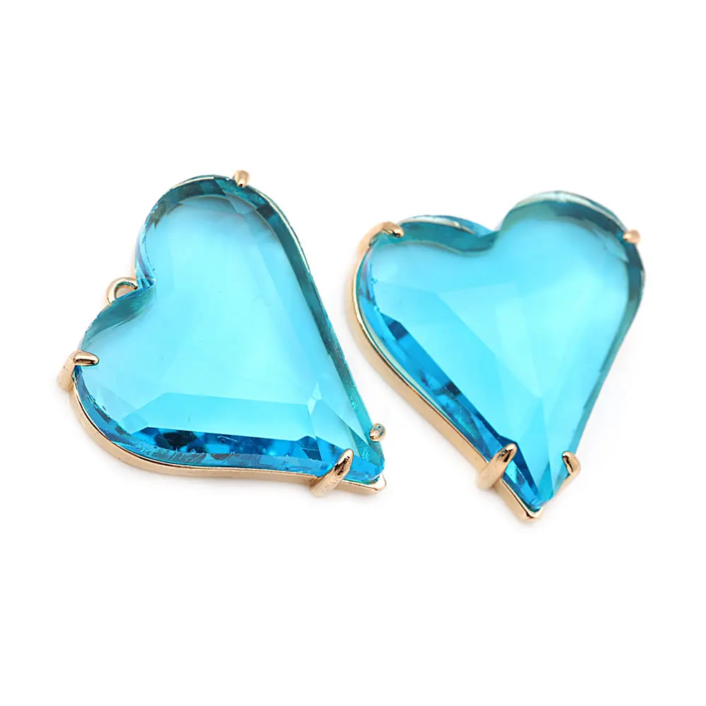 6PCS 18K Gold Color Brass Heart Charms Pendants High Quality Necklace Earrings Diy Jewelry Accessories image 5