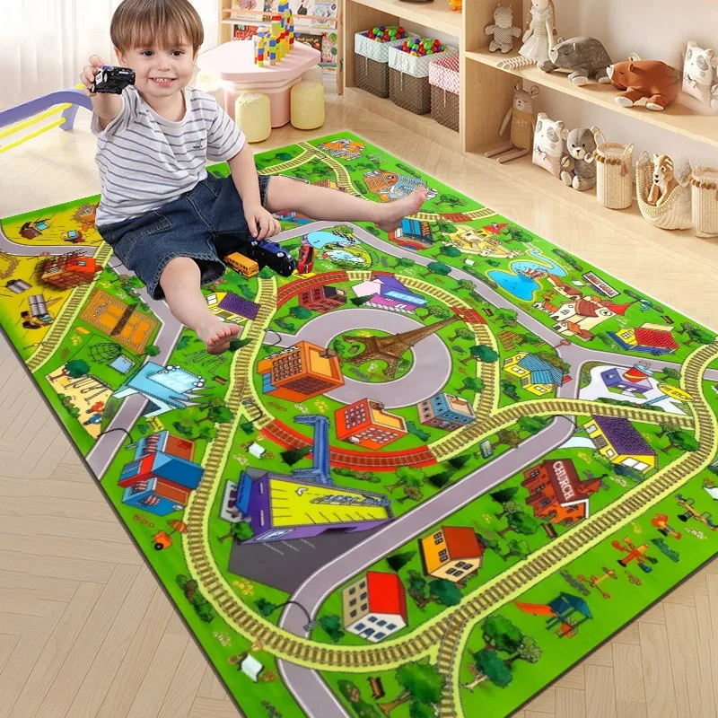 Building Car Education Kids Bedroom Carpet Non Slip Soft Crawling Mats Sofa Coffee Table Area Rugs for Home Living Room Decor