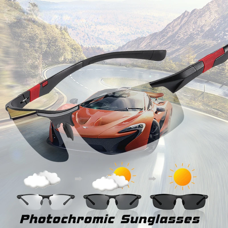 Top Aluminum Magnesium Frame Driving Photochromic Sunglasses Polarized Sun glasses Men Day Night Vision oculos de sol masculino