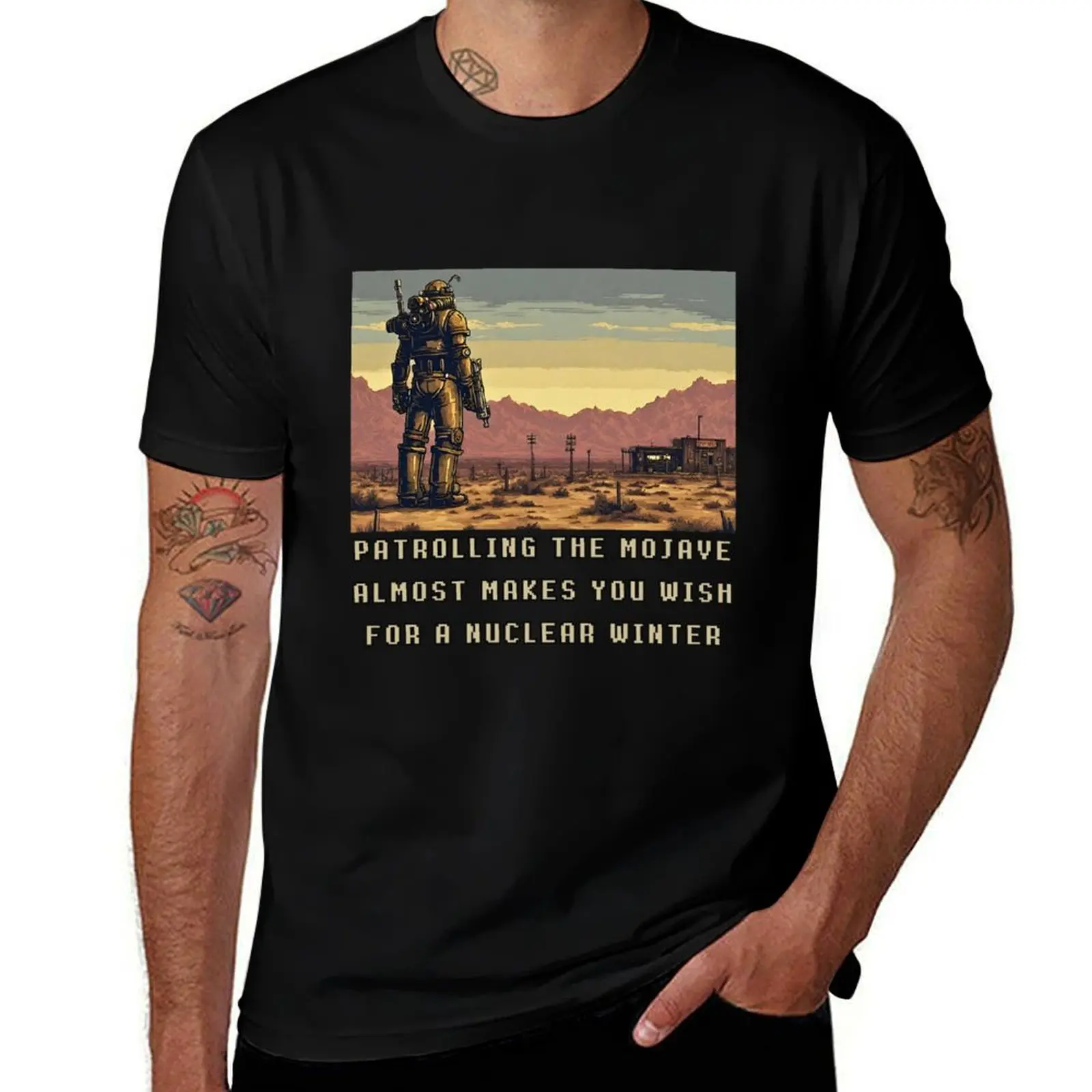 Patrolling the Mojave Almost Makes You Wish For a Nuclear Winter T-Shirt Soft Cotton Print T-Shirt