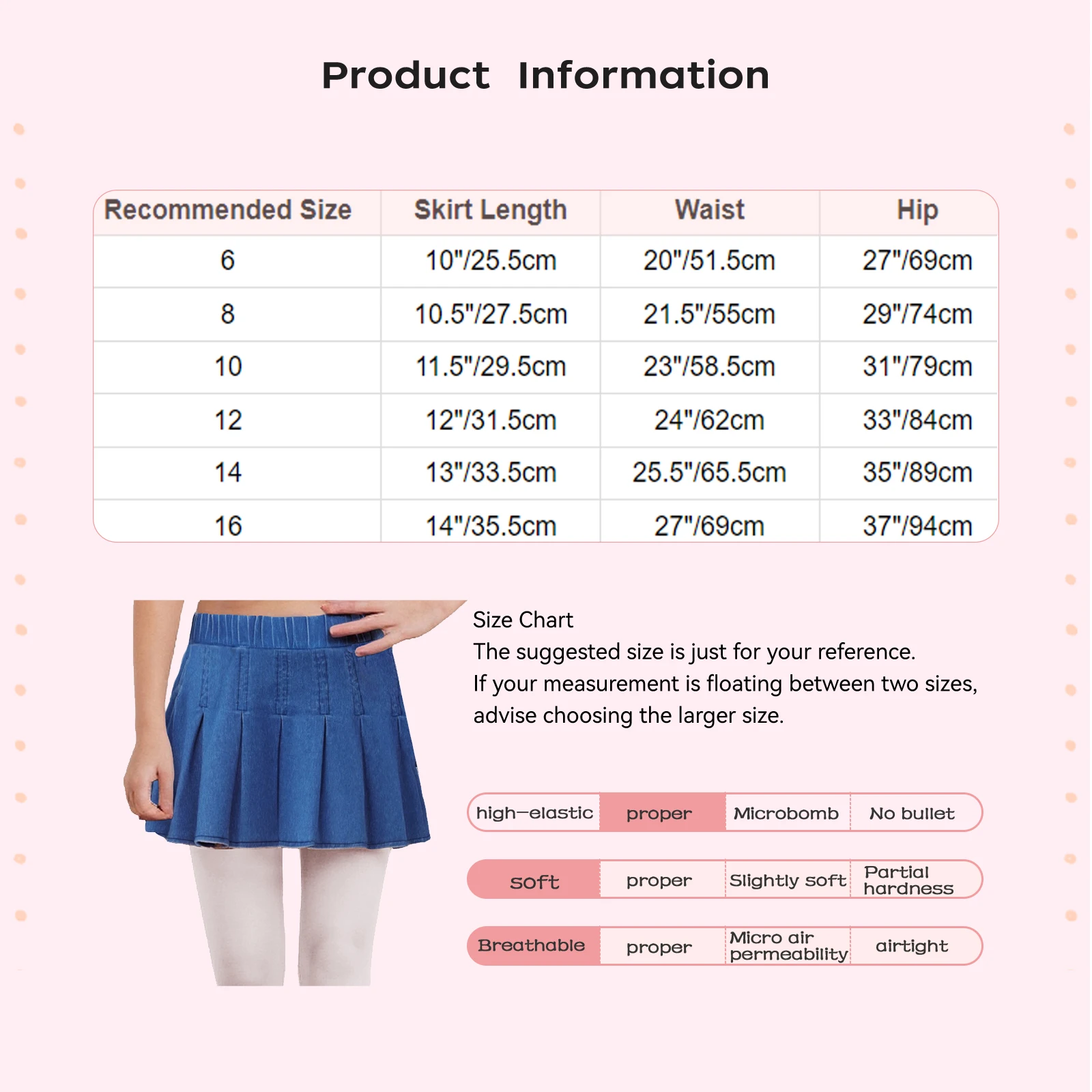 تنورة مطوية من قماش الدنيم للفتيات الصغيرات، تنورة قصيرة كاجوال عالية الخصر بحزام مطاطي على شكل حرف A لقضاء العطلات وحفلات أعياد الميلاد والعطلات على الشاطئ #6