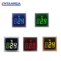 LED Digital Display Square Mini AC Temperature Indicator Light with 1m Sensor -20℃~+120℃