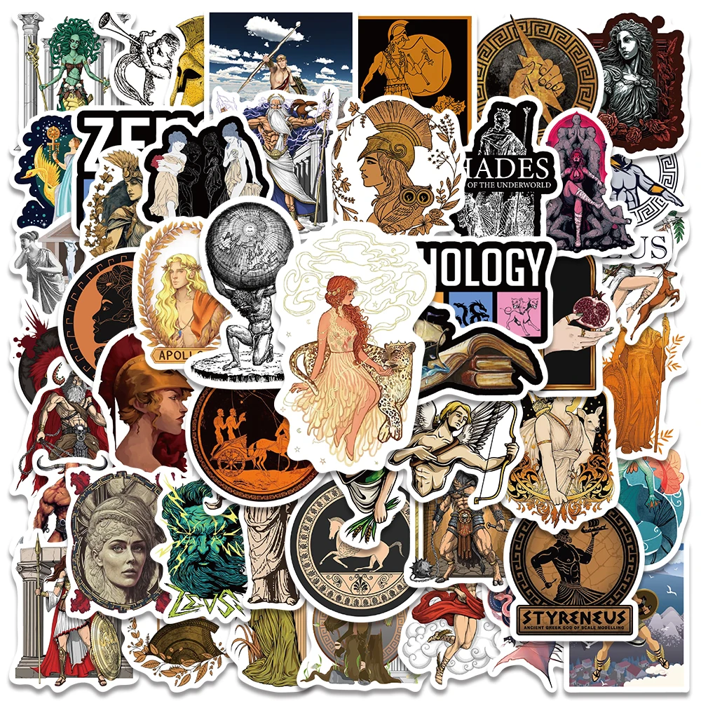 50PCS Greek Mythology Aesthetics Vintage Stickers For Kid Notebook Bottle Motorcycle Laptop Refrigerator Decal Toys Sticker