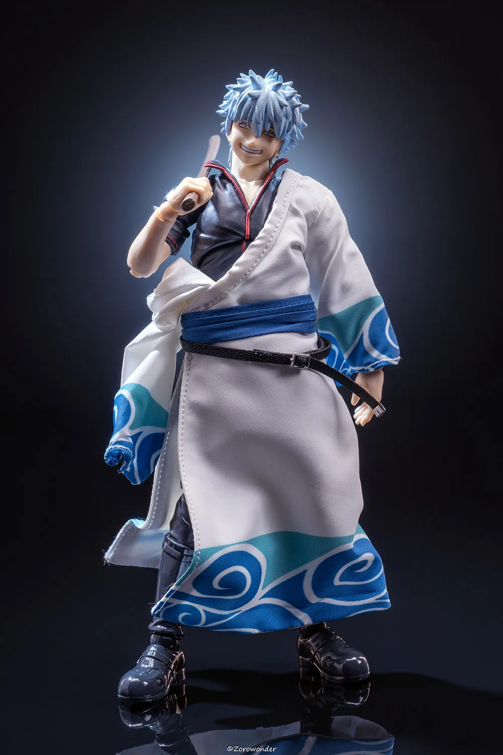 【Solo ropa】shf 1/12 Anime japonés GINTAMA Sakata Gintoki bata de una sola manga ropa para juguetes de modelos de figuras de acción de 6 pulgadas