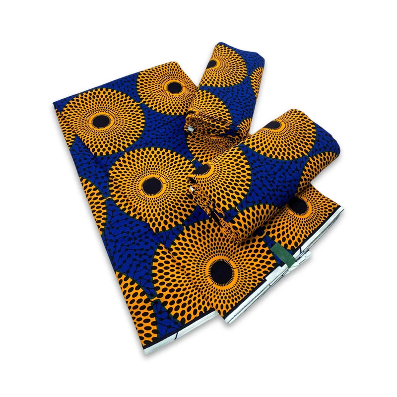 Latest African Wax Prints Fabric Guaranteed Veritable Real Wax Ankara Wax 6Yards African 100% Cotton Fabric For Party Dress