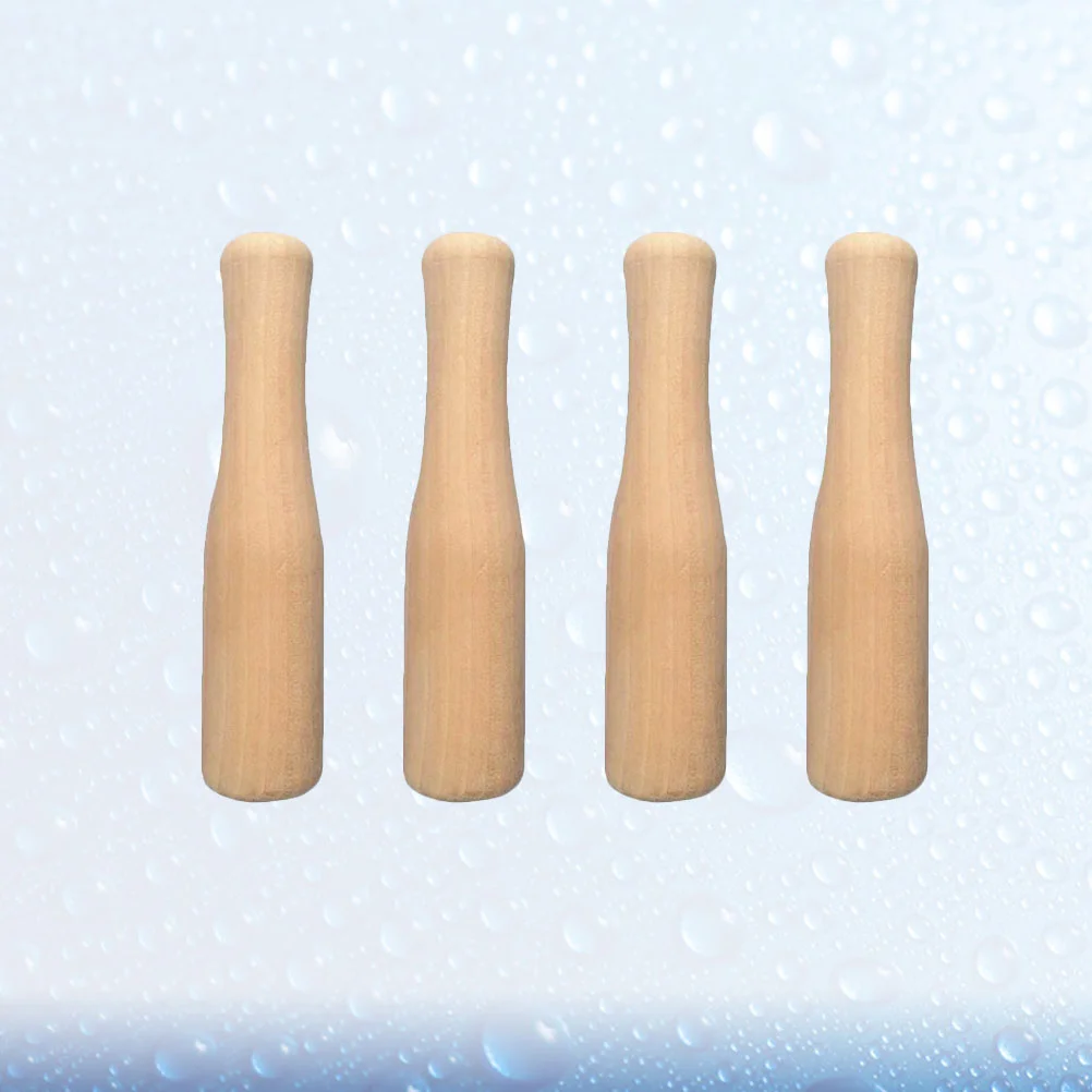 

4pcs Wooden Food Muddler Grinding Rod Wood Pestle Garlic Masher Muddler Manual Baby Complementary Food Grinding Stick