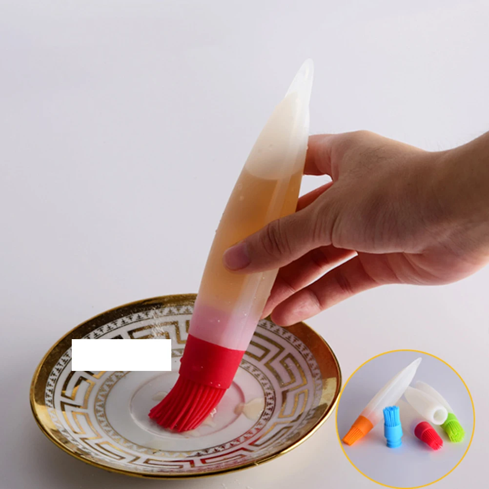 

1 Pc Silicone Brush Grill Brush Thicken Oil Bottle Brush Flat Bottom Grill Bottle Brush (Random Color)