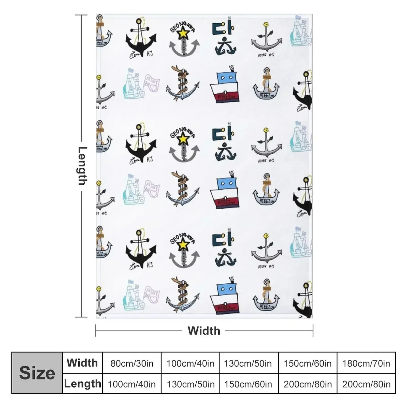 ATEEZ ATINY Drawings Throw Blanket Quilt Thin Personalized Gift Sofa Throw for sofa Extra Large Throw Blankets