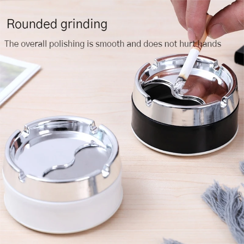 PP+Stainless Steel Ashtray with Lid for Home Outdoor Indoor Smoking Accessory DropShipping