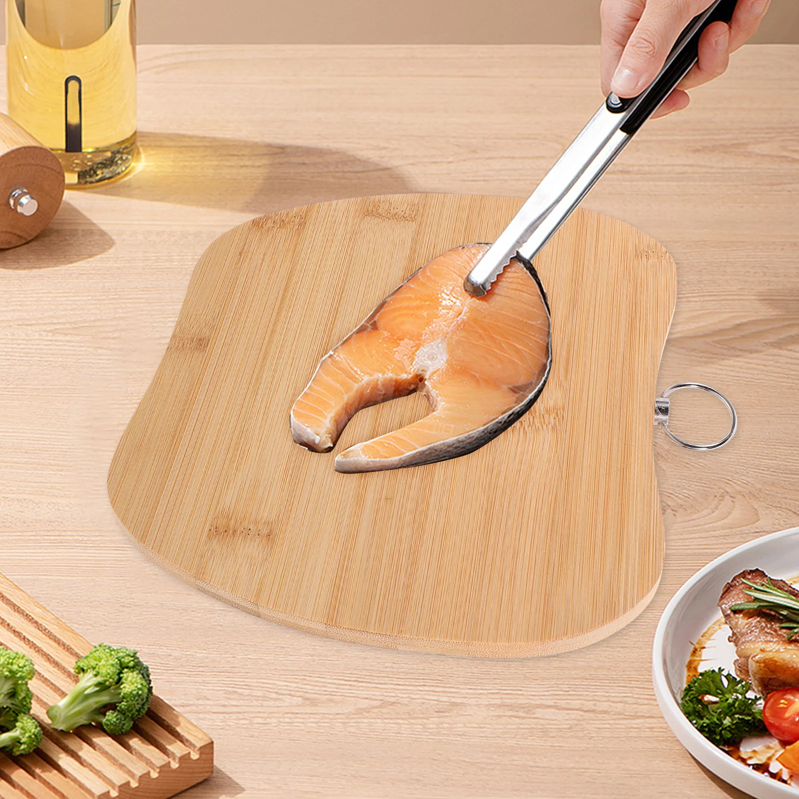 

Bamboo Cutting Board Kitchen Flat Surface Non-Slip Meat Vegetable Chopping Board Household Kitchen Supply