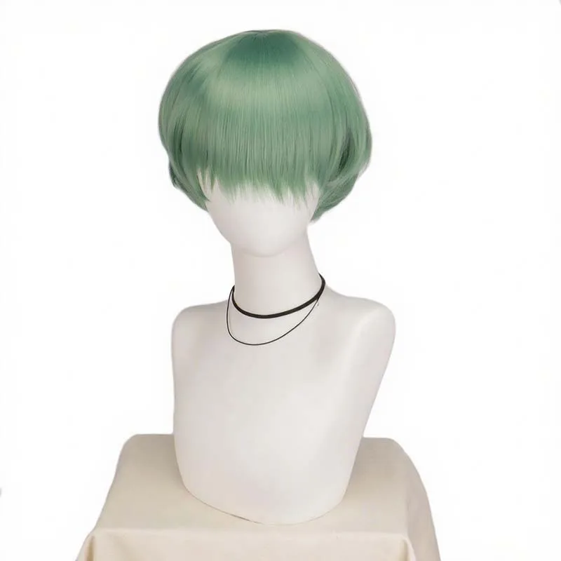 Anime Saja Boys Baby Wigs for Men Women Kpop Demon Costume Green Short Hair Halloween Party Cosplay Wig Hat Birthday Gifts