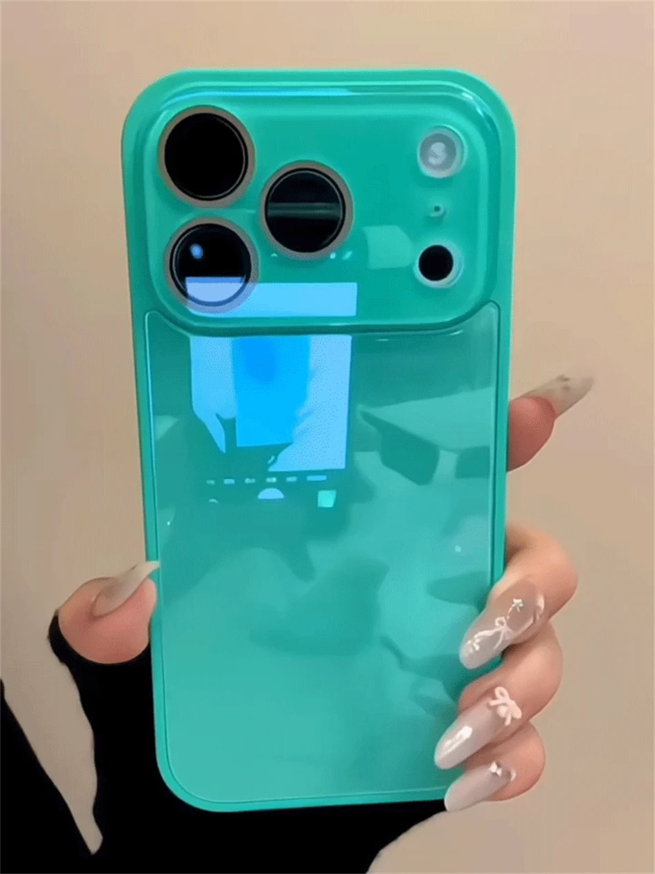 Luxuriöse Kamera-Schutzhülle aus gehärtetem Glas in Bonbonfarben für iPhone 15 16 17 18 Pro Max, stoßfest, weicher Rahmen, glatte harte Abdeckung – Detail 2