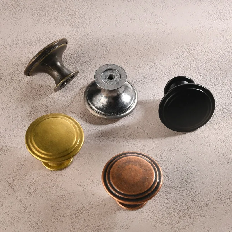 Chinese style shoe cabinet cabinet handle imitation copper drawer cabinet door single hole antique zinc alloy accessory handle