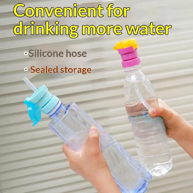 ~3Pcs Kids Water Bottle Cap With Straw Spill Proof Reusable Water Bottle Twist Cover Cap For Kids Outdoor Drinking Supplies