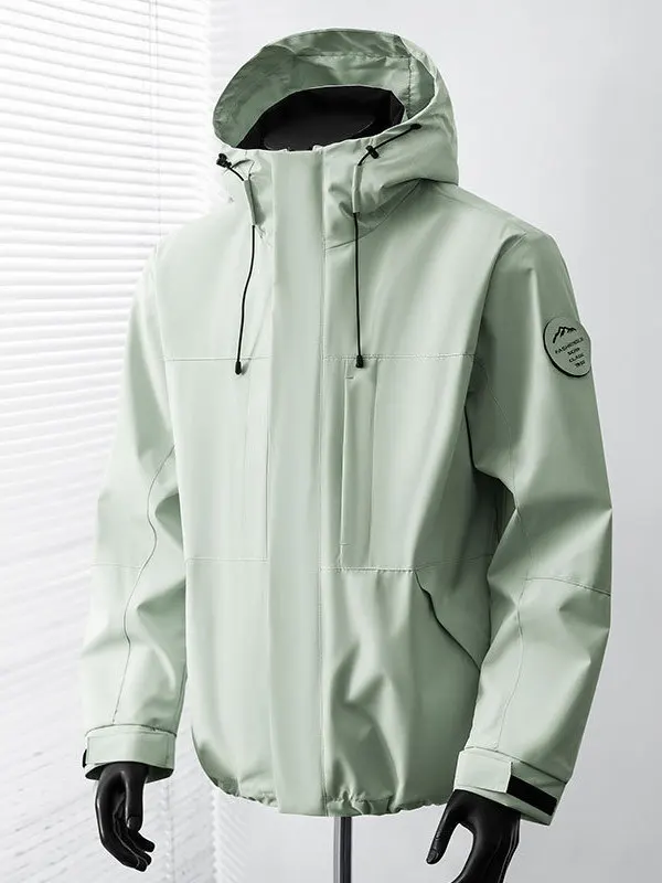 2026 New Spring Autumn Unisex Outdoor Windproof Waterproof Sports Climbing Jacket Standard Fit Long Sleeve Zipper Closure Hooded