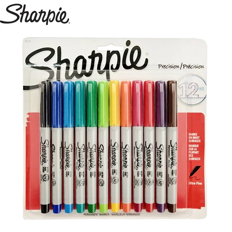 Sharpie 37175 Permanent Color Markers Ultra Fine Point Oil Waterproof Ink Paint Marker Pen Can be painted on Paper Plastic Metal