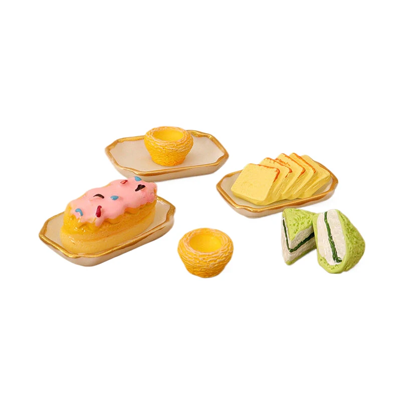 Miniaturas de simulación para casa de muñecas, decoración de platos de juego de comida, pastel de crema, modelo DIY