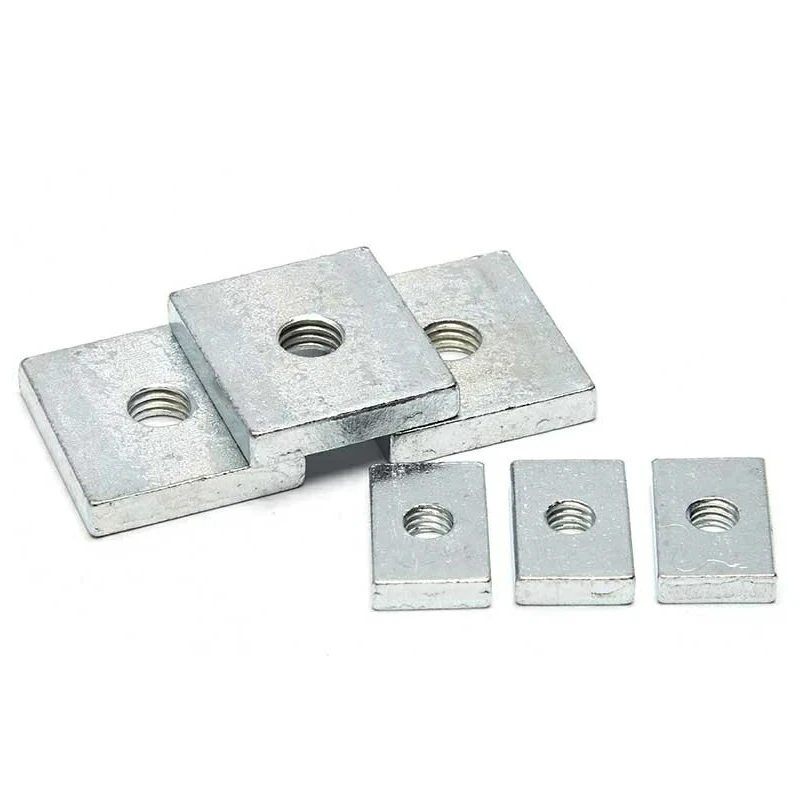 10/ 50pcs Square Nut M3 M4 M5 M6 M8 Zinc-Plated Carbon Steel Thin Rectangular Nuts Slider Block for Aluminum Profile Accessory