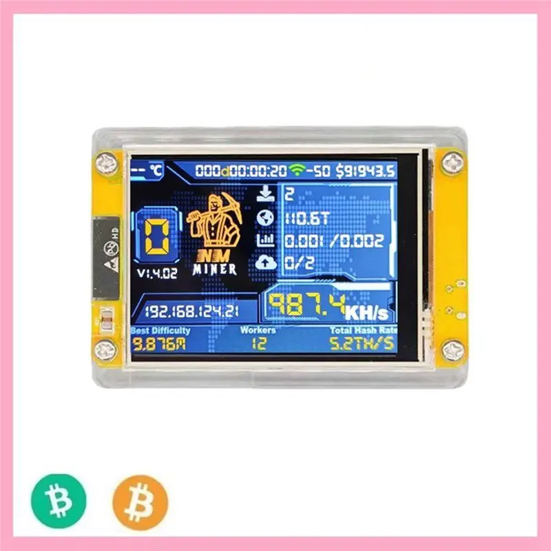 AC88-Upgraded 980KH/S Bitcoin Solo Lottery Miner Nerdminer Featuring 2.8