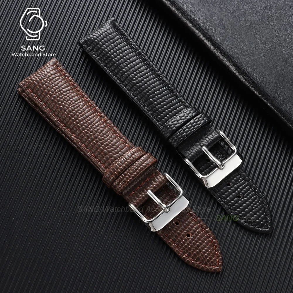 12mm 14mm 16mm 18mm 20mm Lizard Pattern Genuine Leather Watch Band High Quality Watch Strap Fashion Business Bracelet with Tools