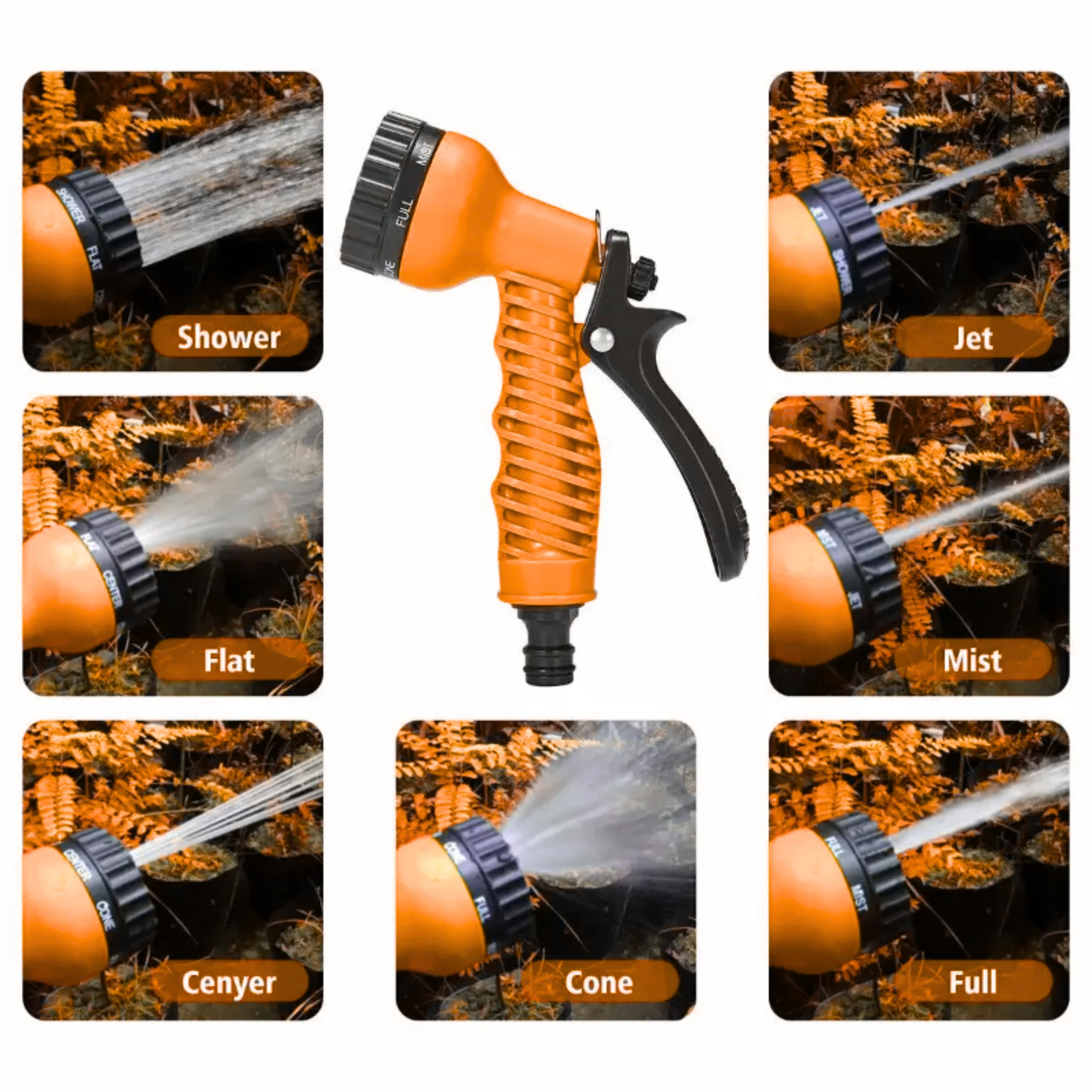 多機能伸縮式散水ホース、125フィート高圧洗車ガン、庭の水やりと洗浄セット