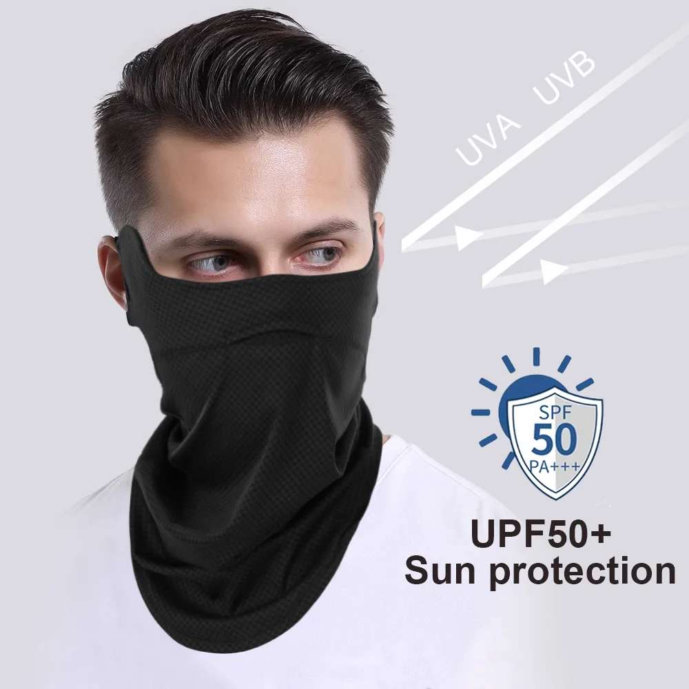 Ice Cooling Bandana UV Protection Scarf Breathable Face Cover Mask Quick-drying Sport Cycling Fishing Hiking Running Neck Gaiter