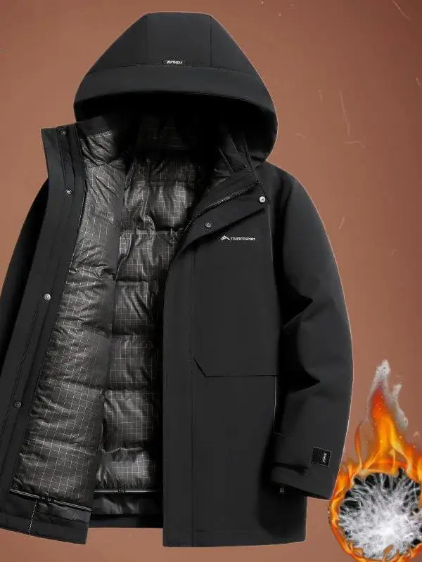 

Мужская пуховая куртка-трансформер 3-в-1: новая модель с отстегивающейся внутренней подкладкой, утепленная, короткая, для повседневной носки