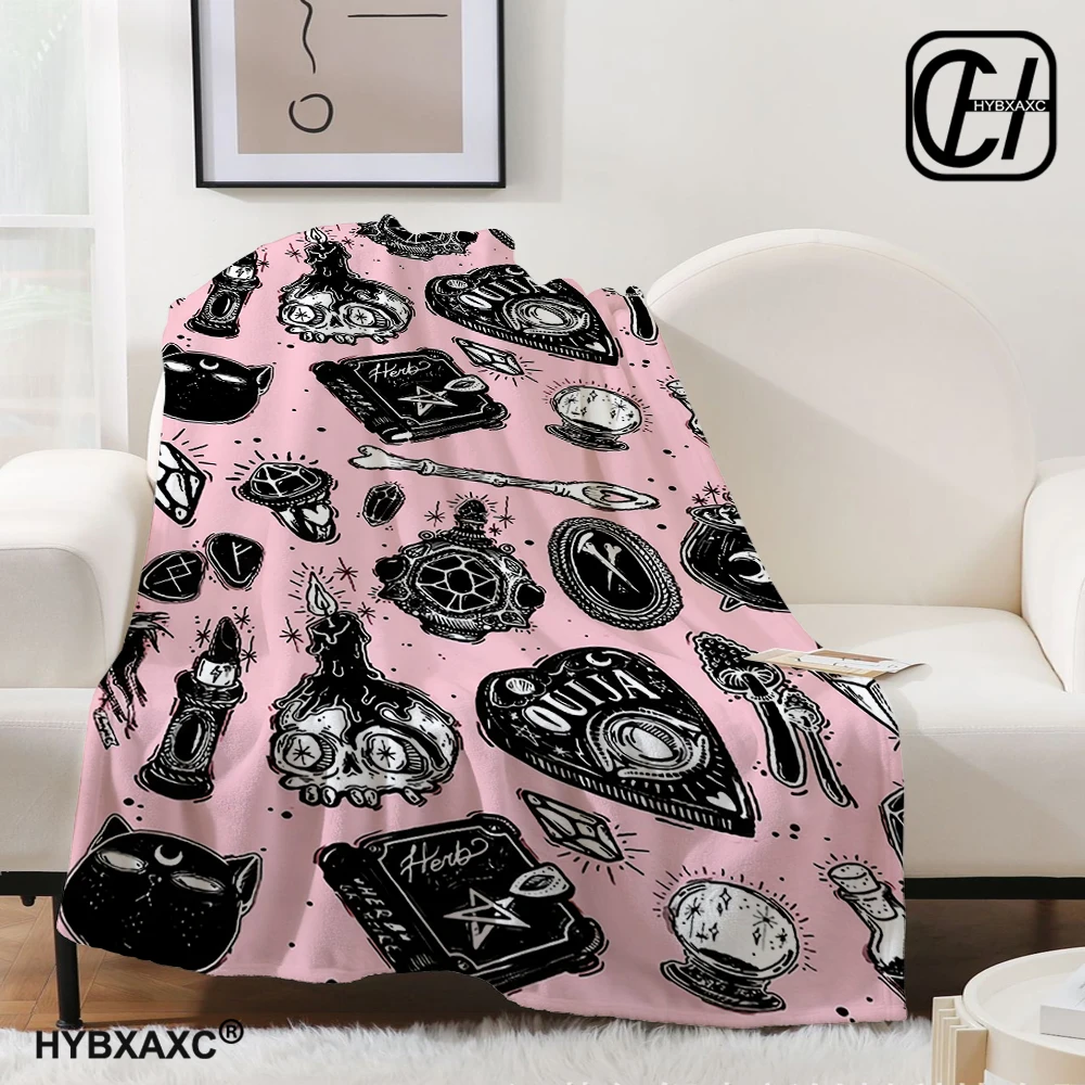 Halloween Witchy Witch Blanket Flannel Throw Blanket Lightweight Soft Cozy Sofa Bed Blanket for Men Women Teens Halloween Gifts