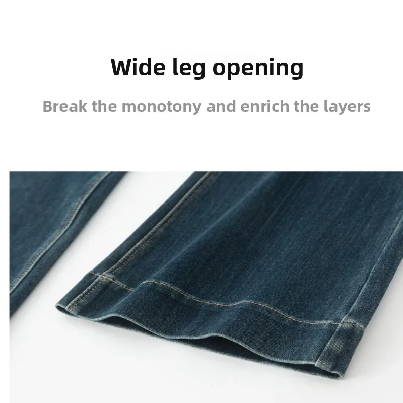 جينز متوهج عتيق جديد لعام 2026 سروال مطاطي على الطراز الأمريكي للنساء #6