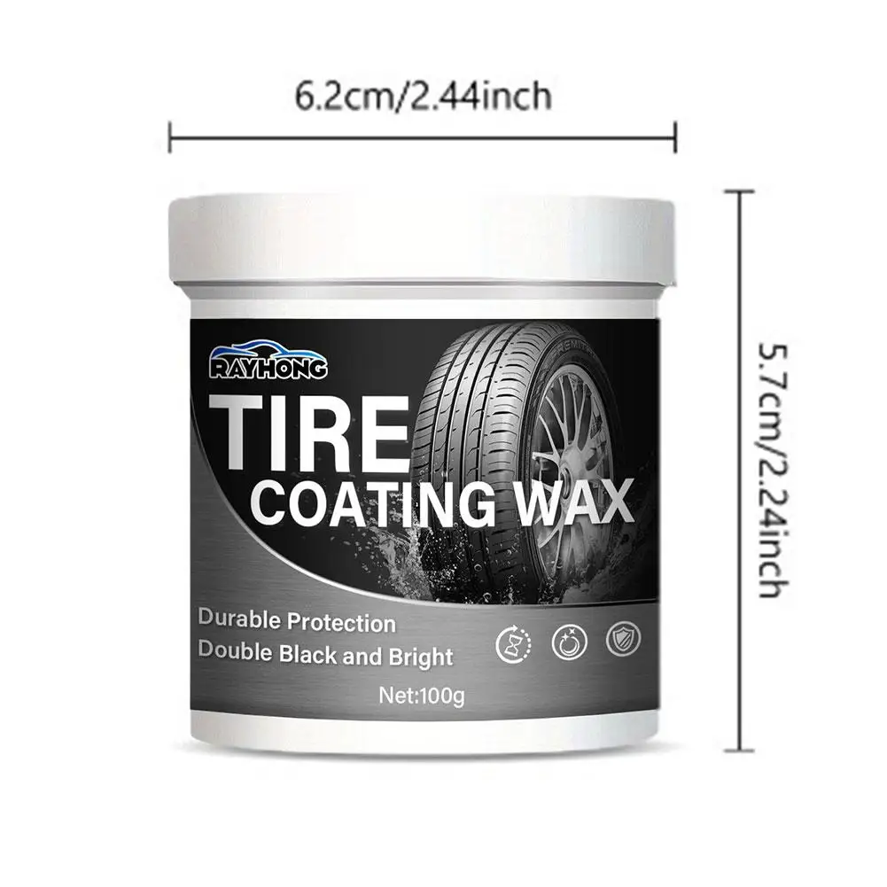 Tire Coating Wax 100g Car Tire Retreading And Film Plating Cream Auto Rubber Part Shiny Paste Wheel Rust Cleaning Auto Accessory