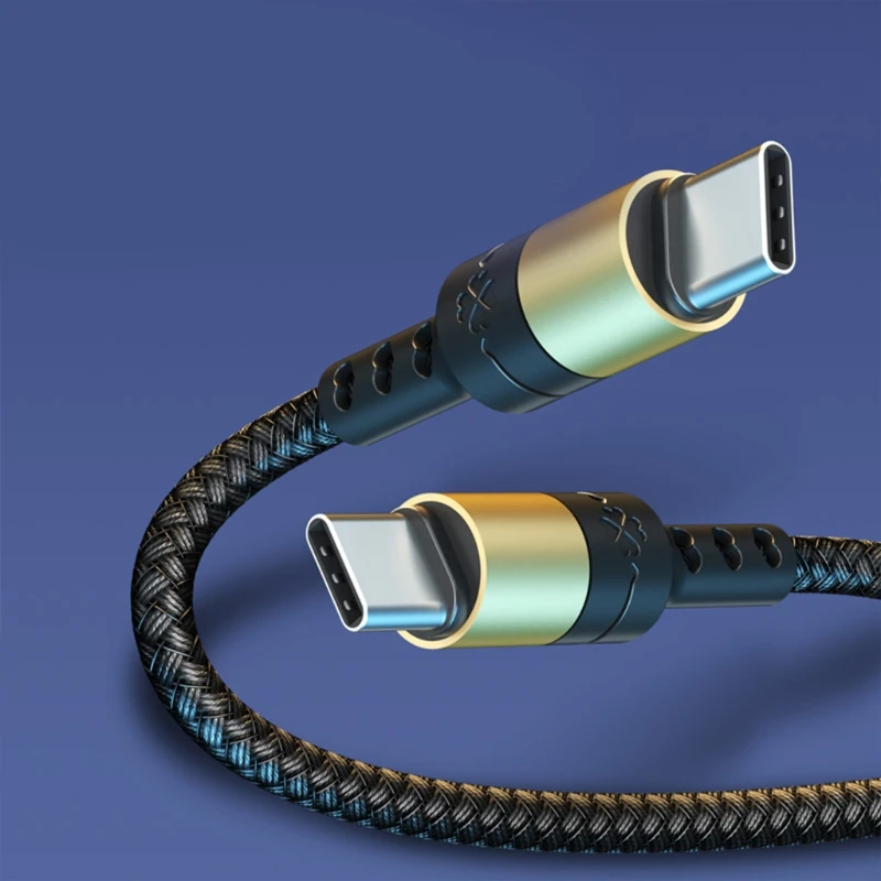 كابل شحن مزدوج من النوع C بطول 120/200 سم يشحن فقط كابل بيانات 2 في 1 للهواتف