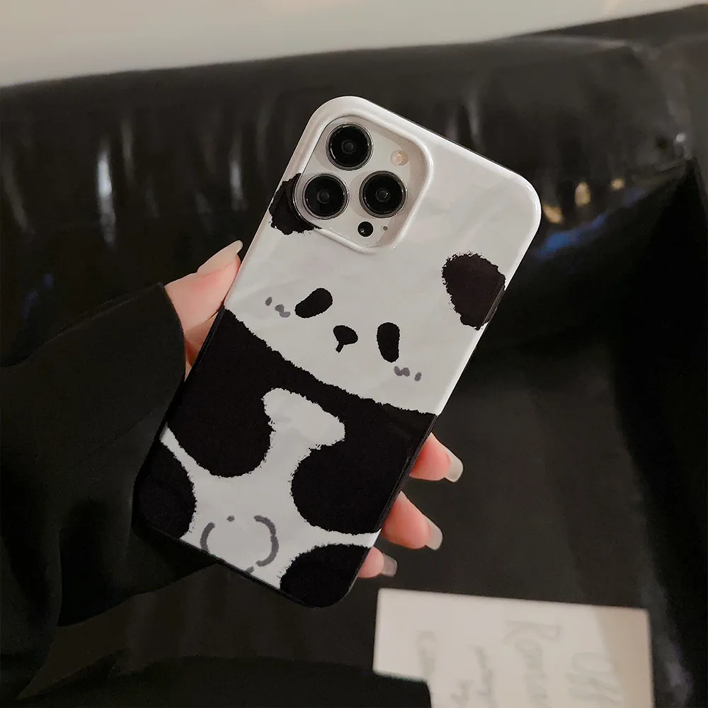 Phone Case Suitable for IPhone 16 Promax 1514 Promax Pro 1312 11 Protection Anti-collision Chinese Style Cute Cartoon Panda Fold