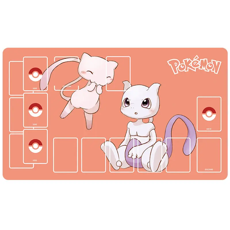 Estera de mesa de juego antideslizante de Anime Pokemon PTCG Mew Mewtwo, tarjeta de batalla de juego dedicada, tarjeta de colección de Anime, juguete de regalo