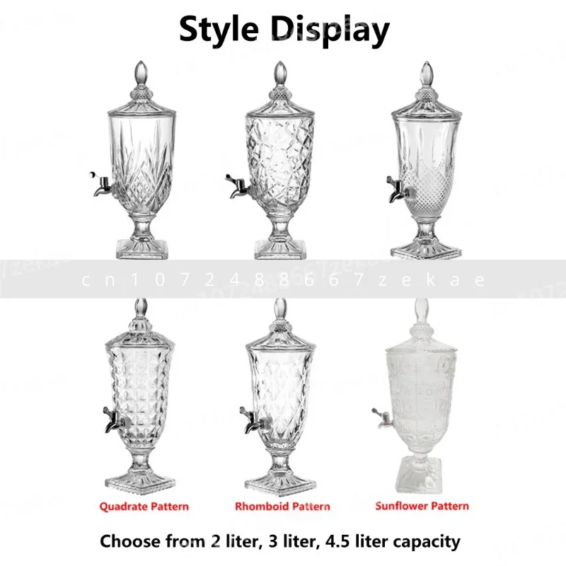 موزع زجاجي لعصير مشروب الثلج مع صنبور #4