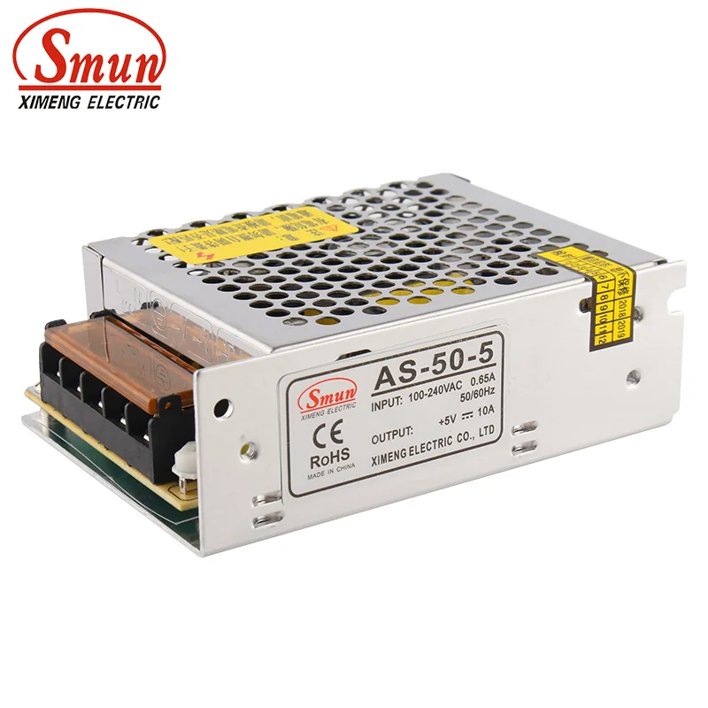 SMUN AS-50-12 Mini Size 50W 12VDC 4A Switching Power Supply Small Volume SMPS