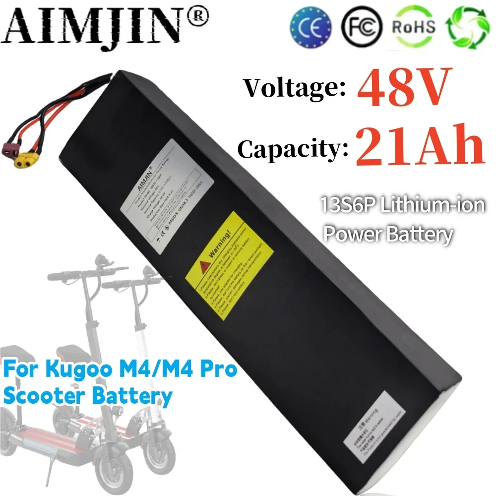 100% New 48V 21000mAh For Kugoo M4/M4Pro/Max Speed scooter Battery 18650 13S6P 1008Wh Lithium battery pack with BMS