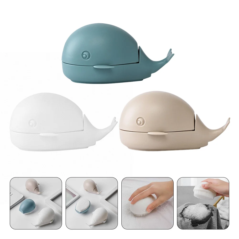 

3pcs Whale Shaped Laundry Washing Brush Set Multi-Use Bristle Household Cleaning Tool For Clothes Shoes Bath Toilet Kitchen