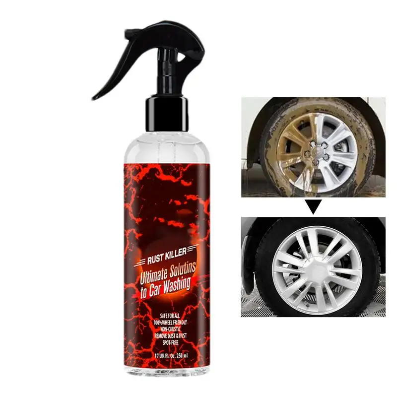 

Car Rust Remover Spray Derusting Cleaning Spray Car Rim Cleaner Decontaminating Supplies Quick Cleaning Removes Iron Dust & Rust