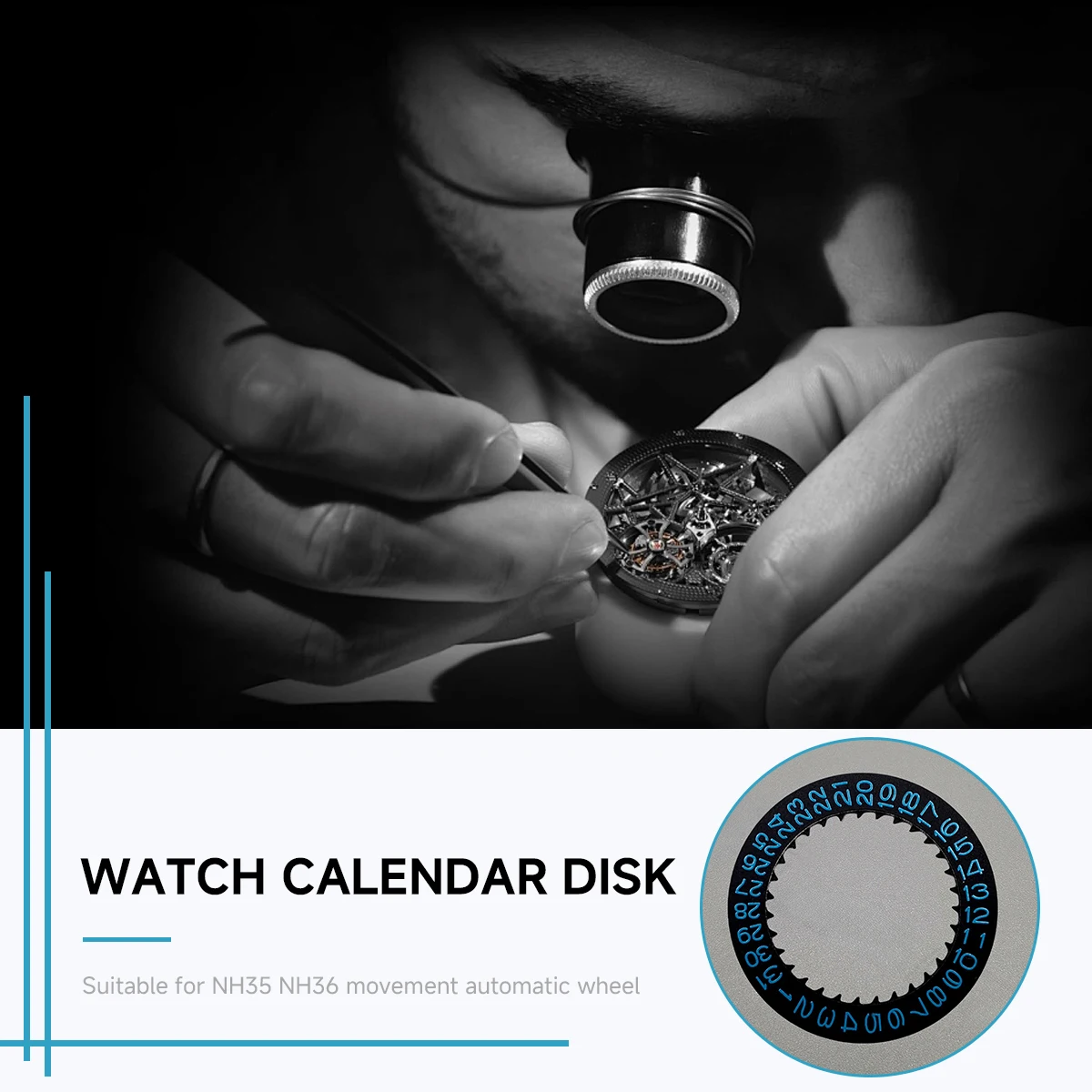 Циферблат с датой Mod NH35 NH36 Подходит для механизма NH35 NH36 4R 6,0 часов на 3,0 часа Автоматическое механическое колесо с датой движения дня
