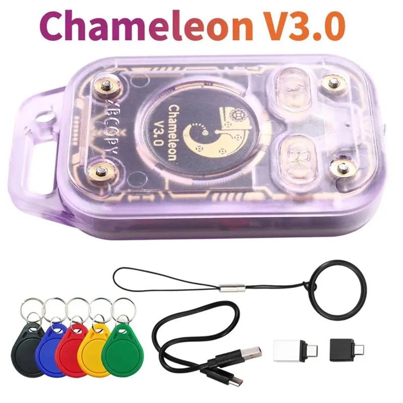 【CYBER MONDAY】Chameleon V3.0 Reader Writer+ 5XUID Keychain ID IC 125K 13.56M RFID Smart Chip Reader Smart Card Emulator Tag