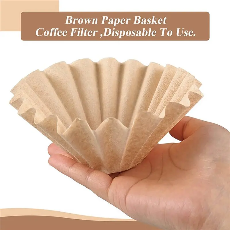 A98E-600 Count 1-4 Cup Coffee Filters Small Coffee Paper Filters Disposable Basket Filters Brown