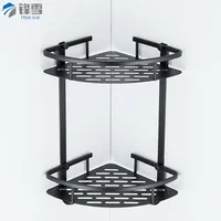 Space Aluminum Bathroom Storage Rack Toilet Corner Triangle Basket Organizer Sink Counter Top Wall Mounted Shelf